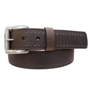 NEW LEJON LEATHER GOODS men's fargo bison leather usa belt in brown